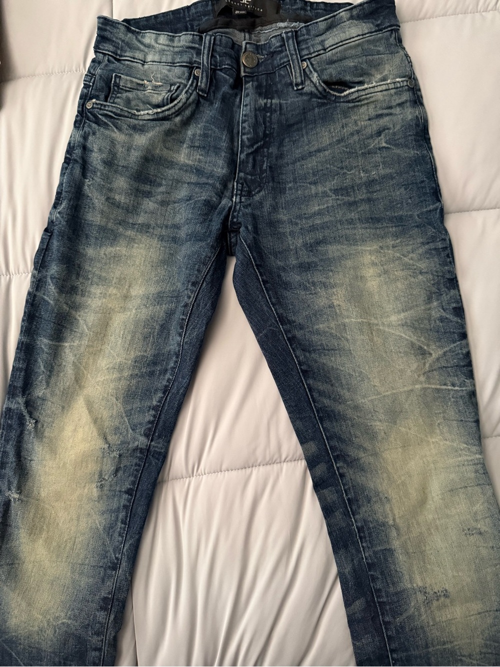 Jordan Craig Men's Washed Blue Slim Straight Jeans